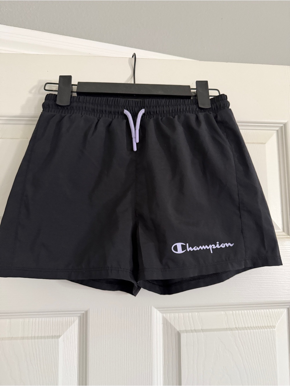 Set of Champion Girl’s Athletic Shorts with Lavender Drawstrings